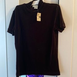 Ann Taylor NWT velvet turtle neck tee. Brown, never worn!